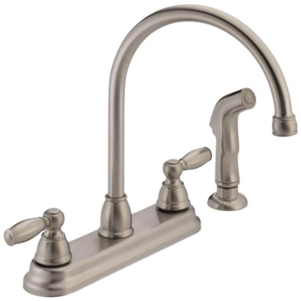 Peerless Claymore® Stainless 2-Handle Kitchen Faucet-0