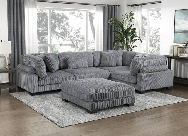 Homelegance® Traverse 5-Piece Gray Modular Sectional with Ottoman-1