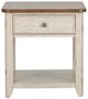 Liberty Furniture Farmhouse Reimagined Chestnut End Table with Antique White Base-2
