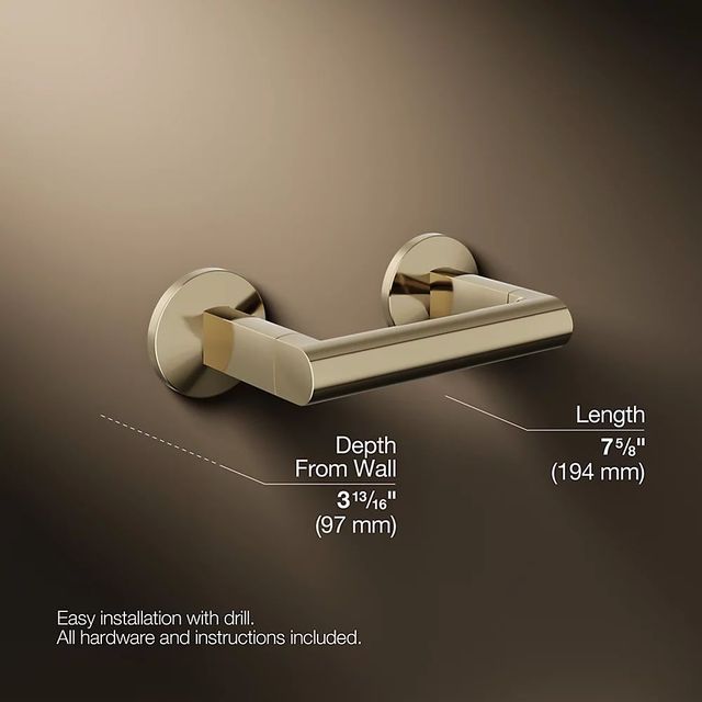 KOHLER® Components® Vibrant French Gold Pivoting Toilet Paper Holder-2