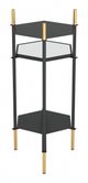 Zuo® Modern William Glass Top Two Tier Side Table with Black Framework -2
