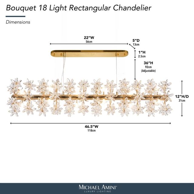 Michael Amini® Bouquet Gold 18-Light Drum Chandelier-1