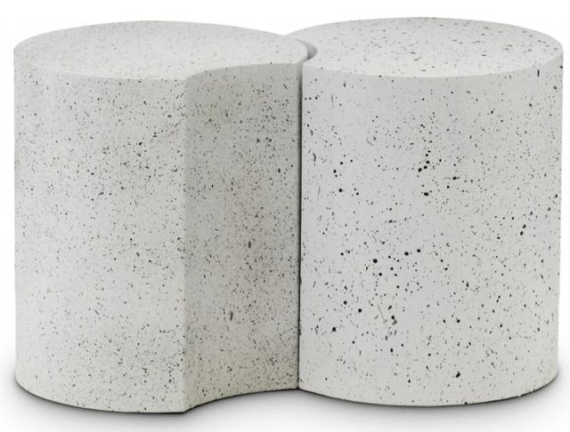 Meridian Furniture Dimple 2-Piece White 34" Modular Nesting End Table Set-0