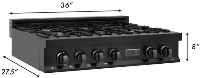 ZLINE Professional 36" Black Stainless Steel Gas Rangetop-1