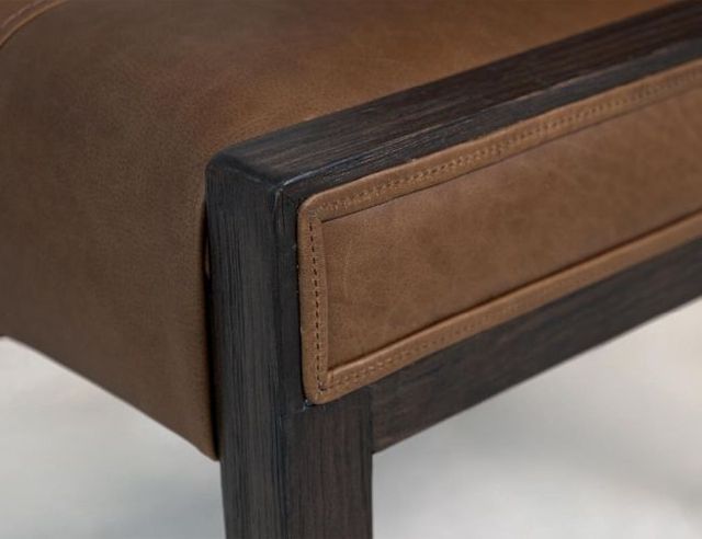 International Furniture Direct Balam Black/Brown Leather Dining Side Chair-4