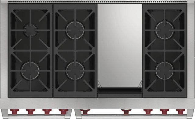 Wolf® 48" Stainless Steel Pro Style Dual Fuel Range and Infrared Griddle-1