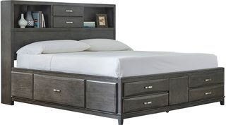 Signature Design by Ashley® Caitbrook Gray King Bookcase Bed with 8-Drawer Storage