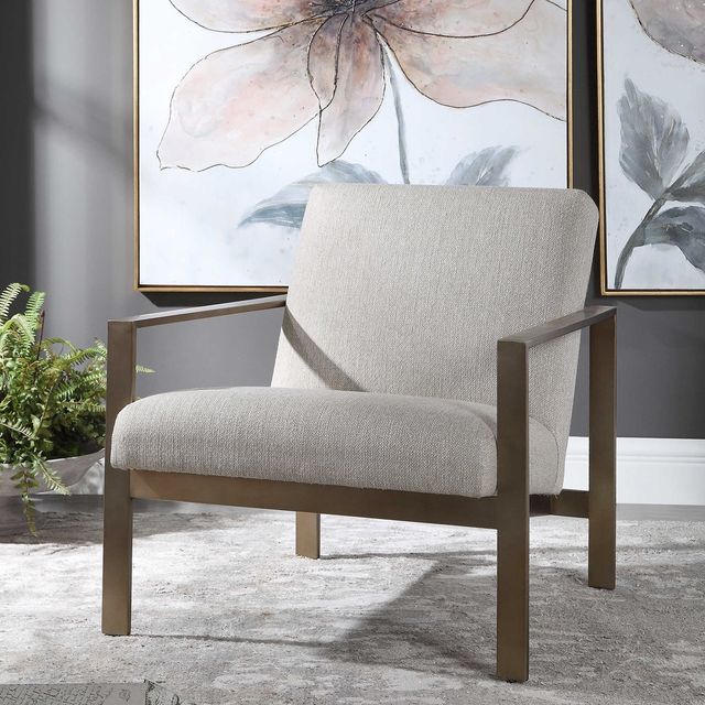 Uttermost® Wills Warm Oatmeal Accent Chair-1