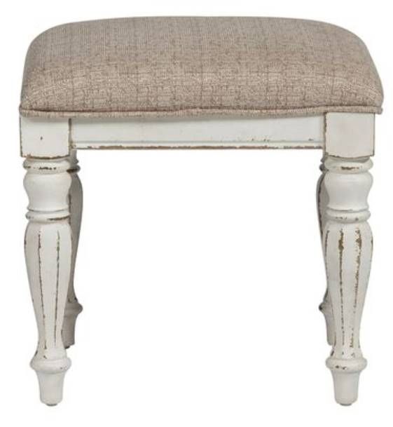Liberty Furniture Magnolia Manor Antique White/Ivory Vanity Stool-2