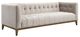 Sagebrook Home Wood Oak Base and Brass CA 3-Seater Sofa-0