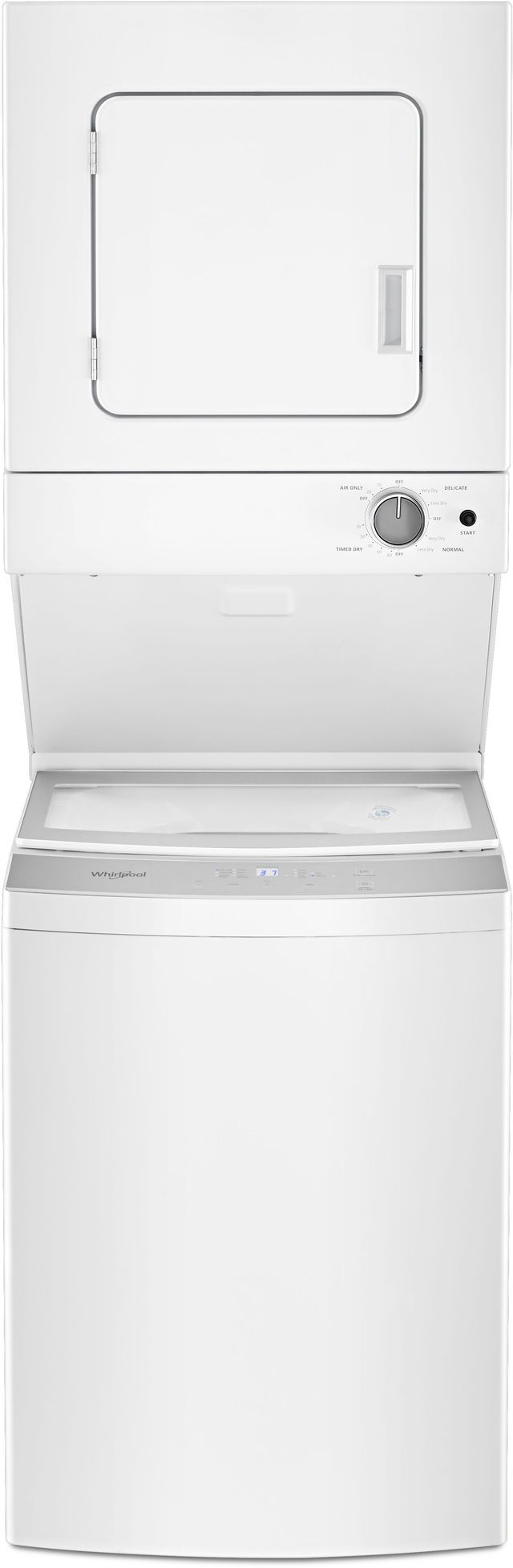 Whirlpool® 1.6 Cu. Ft. Washer, 3.4 Cu. Ft. Dryer White Electric Stacked
