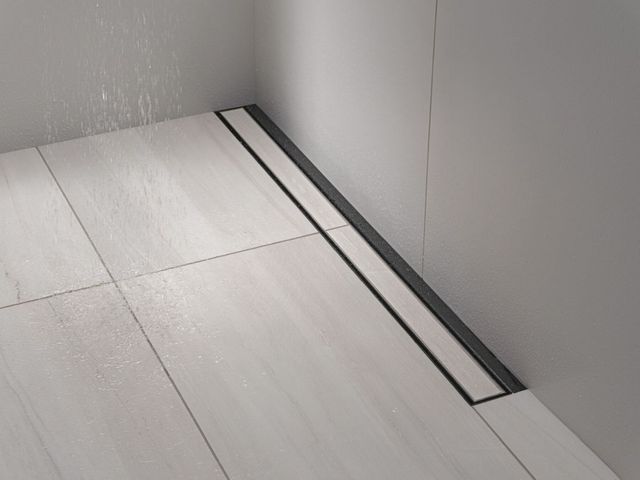 Delta Matte Black 36" Linear Shower Drain Wall Edge-2