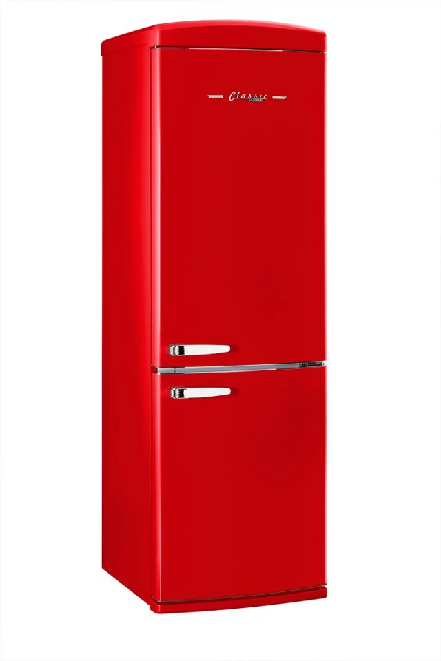 Unique® Appliances Classic Retro 24" 11.7 Cu. Ft. Candy Apple Red Counter Depth Bottom Freezer Refrigerator-2