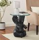 Powell® Ernie Glass Top Elephant Side Table with Dark Gray Base-1