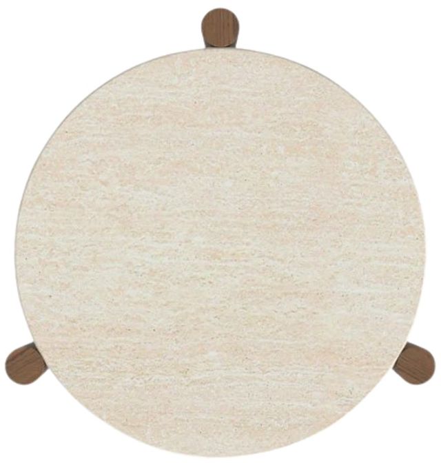 Flexsteel® Verona White Accent Table with Medium Brown Base-4