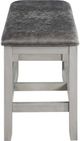 Steve Silver Co. Hyland Stone Gray/Vegan Rawhide Counter Bench-3