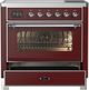 Ilve® Majestic III 36" Burgundy Pro Style Induction Range with Triple Glass Door and Chrome Trim-3