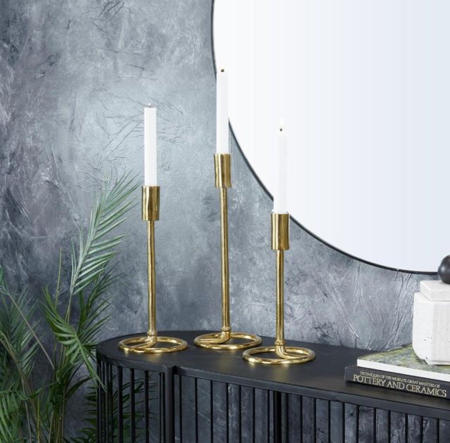 Deco Marche 3-Piece Gold Candle Holder Set-3
