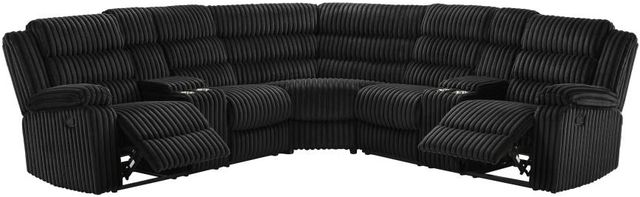 Coaster® Atkinson Black Upholstered Reclining Sectional Sofa-1