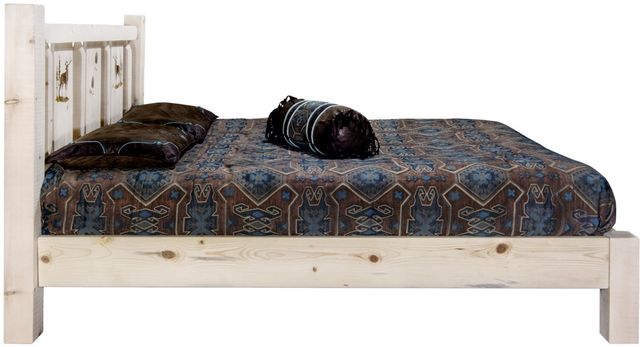 Montana Woodworks® Homestead Ready to Finish Twin Platform Bed with Laser Engraved Elk Design-2