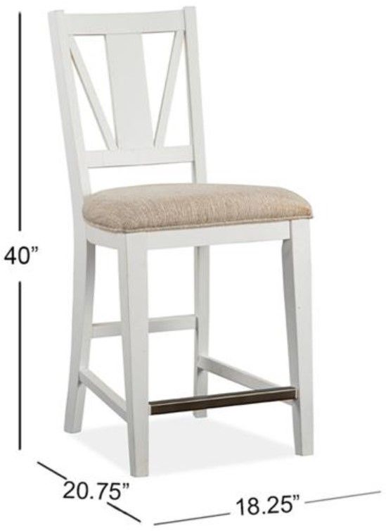 Magnussen Home® Heron Cove Baja Fog/Chalk White Counter Chair-2
