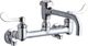 Elkay Chrome Service/Utility 8" Centerset Wall Mount Faucet with Wristblade Handles and Offset Inlets Stop-0