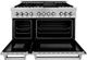 ZLINE Legacy 48" Satin Stainless Steel Pro Style Dual Fuel Range with Gas Cooktop, 2 Electric Ovens and 6 Brass Burners-2