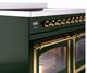 Ilve® Nostalgie II Noblesse 40'' Emerald Green Pro Style Induction Range with Brass Trim-2