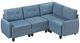Homelegance® Garren 4-Piece Blue L-Shape Sectional with Storage-0