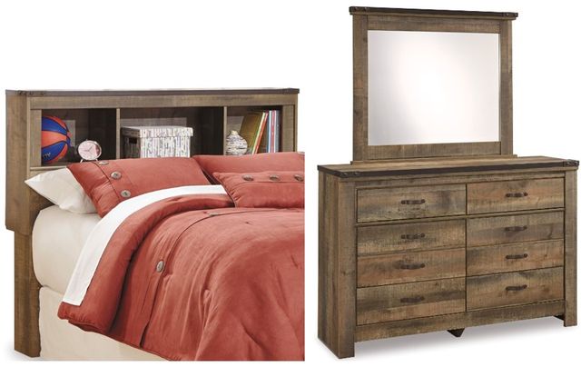 Signature Design by Ashley® Trinell 3-Piece Brown Full Bookcase Headboard Bed Set-0