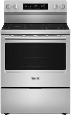Maytag® 30" FingerPrint Resistant Stainless Steel Freestanding Glass-Top Electric Range with Grill Mode and No Preheat Air Fry