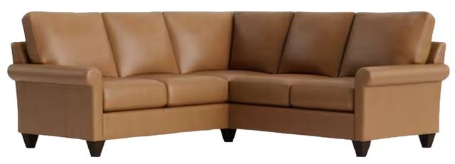 Bassett® Furniture Customizable Benchmade Premier 2-Piece Leather Roll Arm L-Shaped Sectional-0