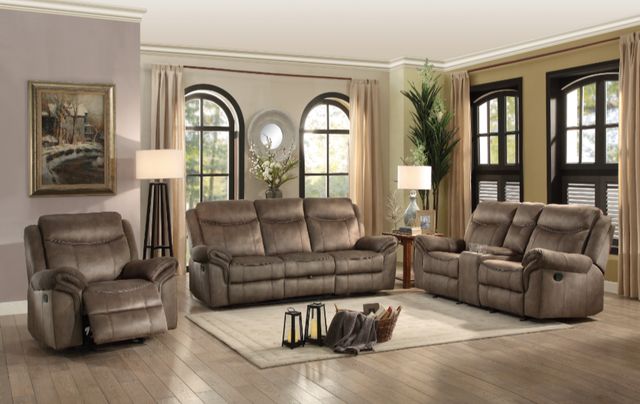 Homelegance® Aram Brown Manual Double Reclining Sofa-1