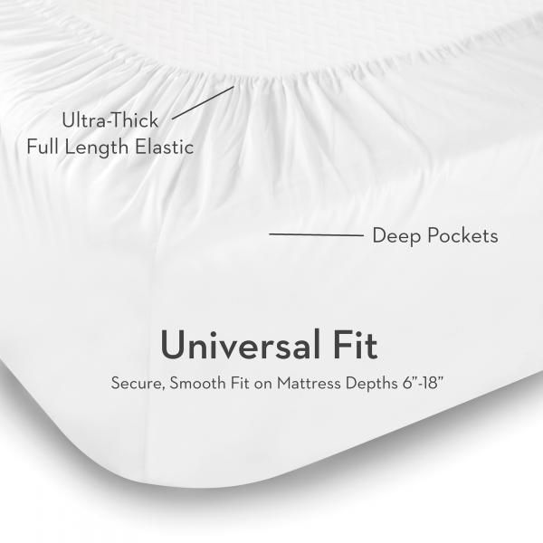 Malouf® Woven 600 TC Cotton Blend White Full Bed Sheet Set-4