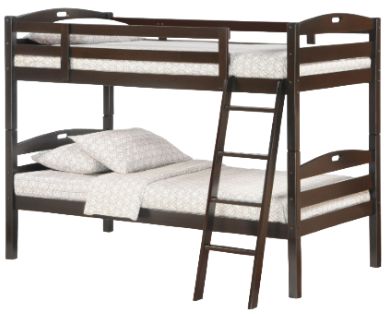 Night & Day Furniture™ Zest Bedroom Sesame Dark Chocolate Twin over Twin Bunk Bed-0