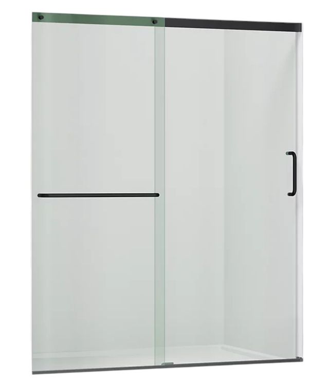 KOHLER Elate® Matte Black 71" x 56" - 60" Sliding Shower Door with Crystal Clear Glass-0