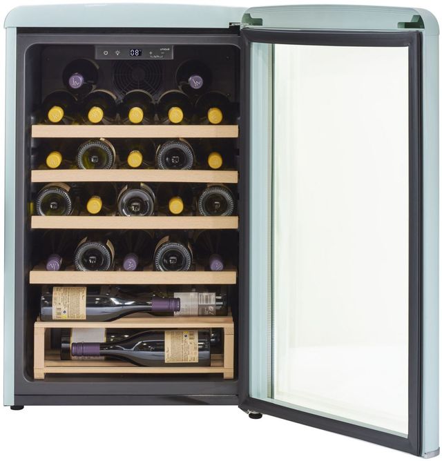 Unique® Appliances Classic Retro 4 Cu. Ft. Ocean Mist Turquoise Wine Cooler-3