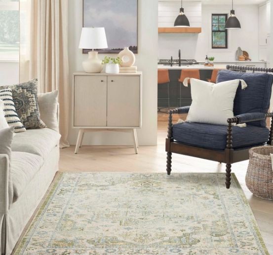 Nourison Home™ Astra Machine Washable Blue Green 5'x7' Area Rug-2