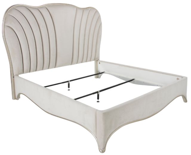 Michael Amini® London Place Creamy Pearl California King Upholstered Panel Bed-3