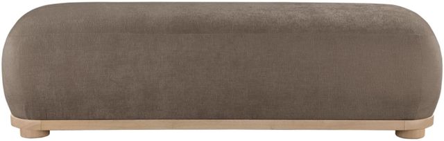 Meridian Furniture Calum Brown/Natural Chenille Fabric Bench-1