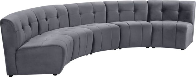 Meridian Furniture Limitless 5-Piece Grey Velvet Modular Sectional-2