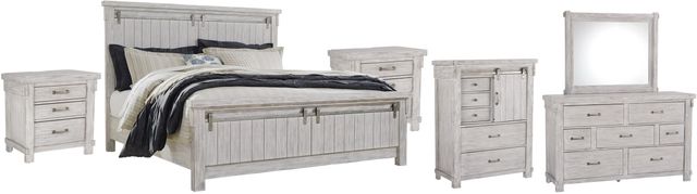 Signature Design by Ashley® Brashland 6-Piece White Queen Panel Bed Set-0