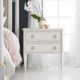Modern History Somerset Bay Home Covington Brushed White/Gold Leaf Bedside Chest-2