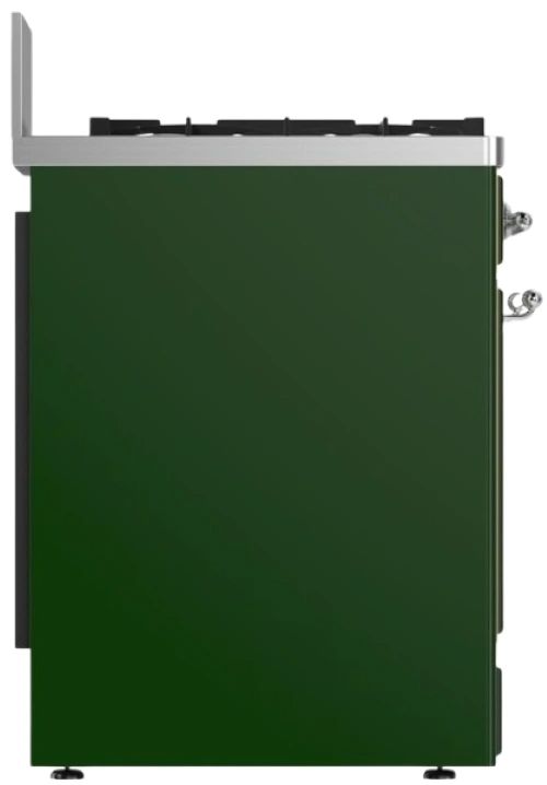 Ilve® Majestic III 30" Emerald Green Pro Style Dual Fuel Liquid Propane Range with 5 Black Brass Burners and Chrome Trim-2