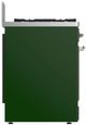Ilve® Majestic III 30" Emerald Green Pro Style Dual Fuel Liquid Propane Range with 5 Black Brass Burners and Chrome Trim-2
