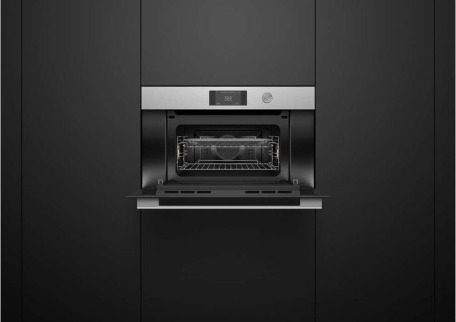 Fisher & Paykel Series 7 Contemporary 30" Brushed Silver Glass Compact Convection Speed Oven-3