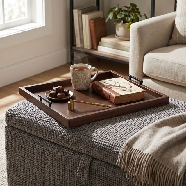Sunny Designs™ Tessa Coffee Bean Ottoman Tray-1