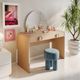 TOV Furniture Moonrise Natural Vanity Desk with Mirror-1