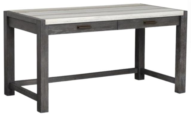 Magnussen Home® Plum Creek Ravenwood Black Writing Desk with Marble Top-0