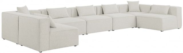 Meridian Furniture Cube 7-Piece Cream Upholstered Modular Sectional-0